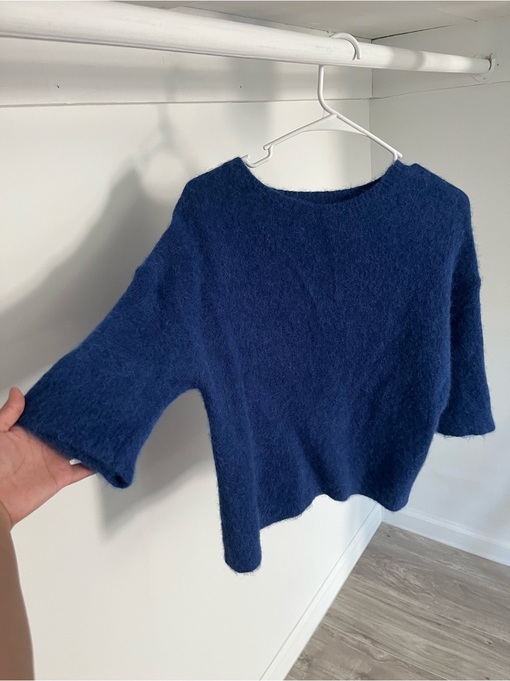 Relaxed Boxy Crewneck Sweater in Deep Navy
